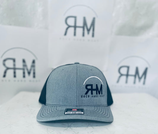 Rock Hard Meat Co Hats With Brand Center or Side, Snap Back Mesh with Lettering on Back, Richardson 112